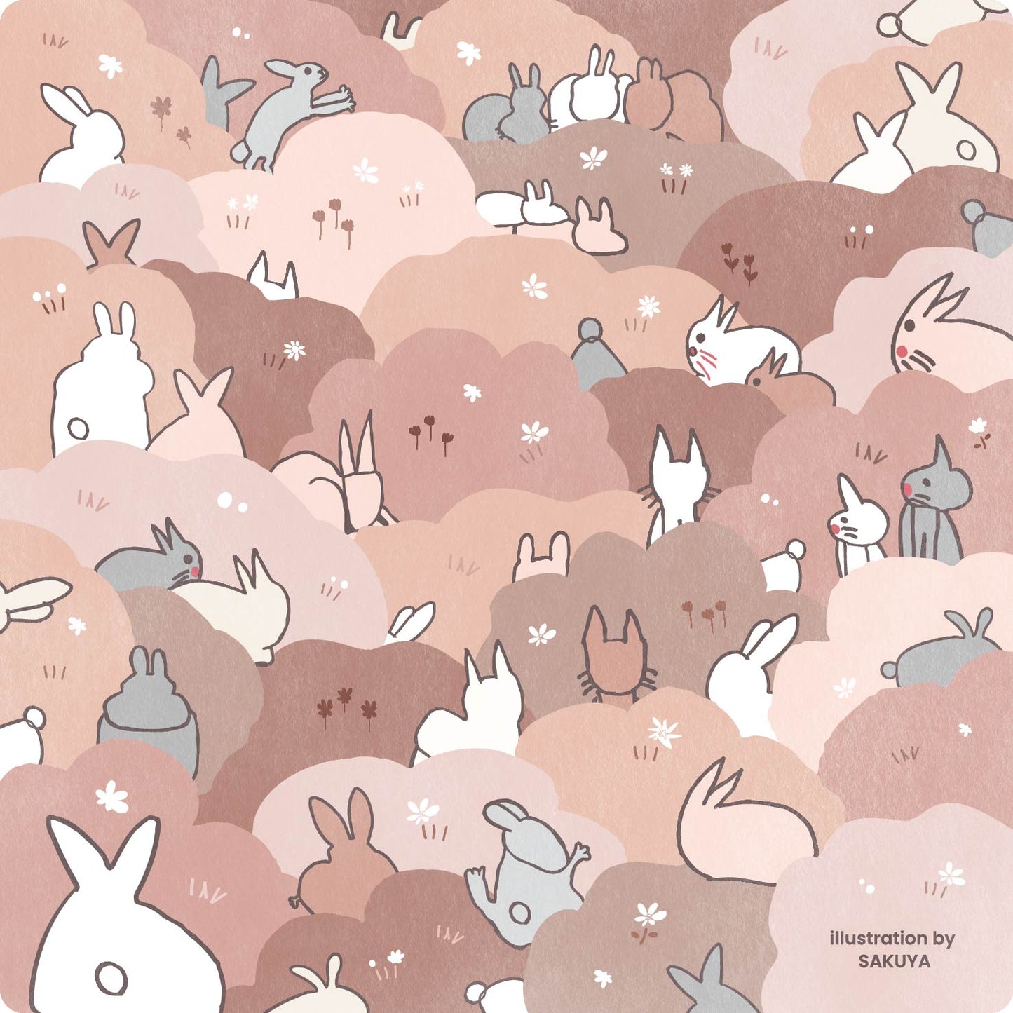 smachi 0298 25×25cm 【想造楽工　ウサギたち】