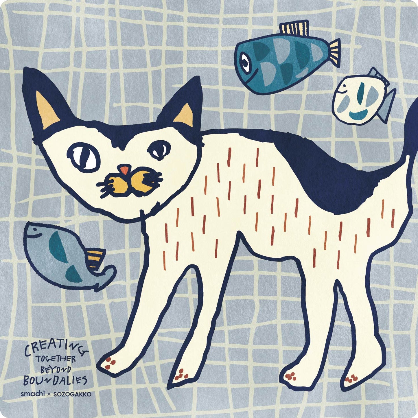 smachi 0300 25×25cm 【想造楽工　ネコたち】